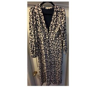 Boden Elegant Black and Cream Floral Dress